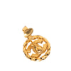 Chanel CC Gold Plated Strass Round Rope Earrings Secondhand