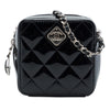 Chanel CC Quilted Patent Diamond Resin Clutch With Chain Secondhand