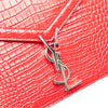 Saint Laurent Croc Embossed Leather Monogram Cassandra Clasp Bag Secondhand