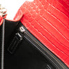 Saint Laurent Croc Embossed Leather Monogram Cassandra Clasp Bag Secondhand