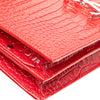 Saint Laurent Croc Embossed Leather Monogram Cassandra Clasp Bag Secondhand