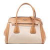Prada Saffiano Cuir Trimmed Canapa Satchel Secondhand