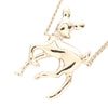 Chanel CC Gold Plated Faux Pearl and Rhinestone Deer Pendant Necklace Secondhand