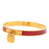 Hermès Gold Plated Epsom Kelly Cadena Lock Bangle Bracelet Secondhand
