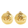 Chanel Gold Plated CC Round Clip-on Earrings Secondhand