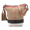 Burberry Mini Mega Check Canvas Ashby Tassel Bucket Bag Secondhand