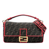 Fendi Medium Zucca Canvas Fluo Trim Baguette Satchel Secondhand