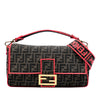 Fendi Medium Zucca Canvas Fluo Trim Baguette Satchel Secondhand