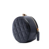 Secondhand Chanel CC Lambskin and Metal Camellia Round Clutch with Chain