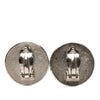 Chanel Silver Plated Resin CC Round Button Clip On Earrings Secondhand