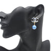 Secondhand Chanel Striped Faux Pearl CC Drop Earrings