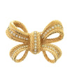 Dior Gold Plated Strass Bow Brooch Secondhand