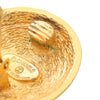 Chanel CC Gold Plated Round Clip On Earrings Secondhand