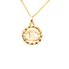 Secondhand Chanel CC Gold Plated Strass Round Pendant Necklace