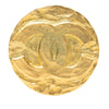 Chanel Gold Plated Round CC Logo Brooch Secondhand