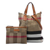 Burberry Medium Mega Check Canvas Tottenham Brit Satchel Secondhand