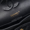 Chanel Medium Classic Chevron Calfskin Pleated Double Flap Secondhand