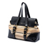 Saint Laurent Woven Raffia and Leather Maia Padlock Handbag Secondhand