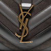 Saint Laurent Medium Calfskin and Suede Chevron Monogram College Satchel Secondhand