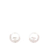 Chanel CC Brass Strass Round Push Back Earrings Secondhand