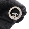 Chanel CC Brass Strass Round Push Back Earrings Secondhand