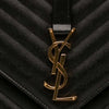 Saint Laurent Large Chevron Grain de Poudre Monogram Envelope Bag Secondhand