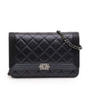 Secondhand Chanel Quilted Lambskin Boy Wallet On Chain