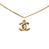 Chanel CC Gold Plated Textured Pendant Necklace Secondhand