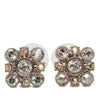 Chanel CC Brass Strass Floral Push Back Earrings Secondhand