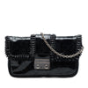 Dior Perforated Patent Cannage New Lock Ruffle Pouch Crossbody Secondhand