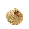 Chanel CC Gold Plated Woven Round Clip On Earrings Secondhand