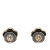 Chanel CC Brass Enamel Faux Pearl and Strass Flower Earrings Secondhand