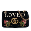 Gucci Large GG Marmont Matelasse Velvet Embroidered Loved Shoulder Bag Secondhand