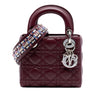 Dior Mini Lambskin Cannage Crystal Strap Lady Dior Secondhand