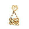 Chanel CC Gold Plated Quilted Flap Bag Medallion Brooch Secondhand