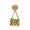 Chanel CC Gold Plated Quilted Flap Bag Medallion Brooch Secondhand
