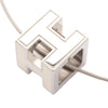 Hermès Palladium Plated Enamel Cage D H Pendant Necklace Secondhand