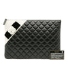 Chanel Large Quilted Lambskin Camellia O Case Clutch Secondhand