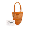 Chloé Small Raffia Embroidered Logo Summer Banana Tote Secondhand