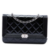 Chanel Quilted Patent Boy Wallet on Chain Secondhand
