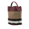 Burberry Medium Mega Check Canvas and Grained Calfskin Ashby Tassel Bucket Bag Secondhand