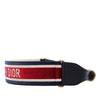 Dior Leather and Embroidered Canvas Wide Belt Secondhand
