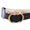 Dior Leather and Embroidered Canvas Wide Belt Secondhand