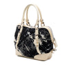 Burberry Floral Beat Check Nylon and Patent Foley Satchel Secondhand