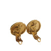 Chanel CC Gold Plated Round Clip On Earrings Secondhand