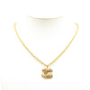 Secondhand Chanel Gold Plated CC Quilted Pendant Necklace
