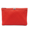 Chanel Large Chevron Lambskin Double Stitch Boy O Case Clutch Secondhand