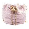 Chanel Mini Quilted Calfskin About Pearls Drawstring Bucket Bag Secondhand