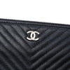 Chanel CC Chevron Caviar Zip Clutch Secondhand