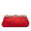 Valentino Satin Pearl Embellished Frame Clutch on Chain Secondhand